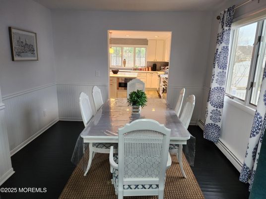 Dining room, Interior, Kitchen, Recessed Lighting, Wood Texture Flooring