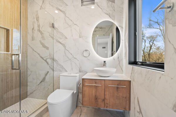 Bathroom, Glass Shower, Interior, Marble Walls