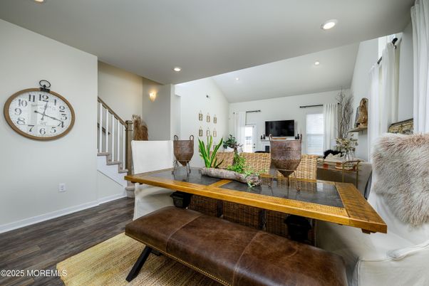 Home Office, Interior, Living room, Recessed Lighting, Wood Texture Flooring