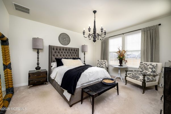 Bedroom, Chandelier, Interior