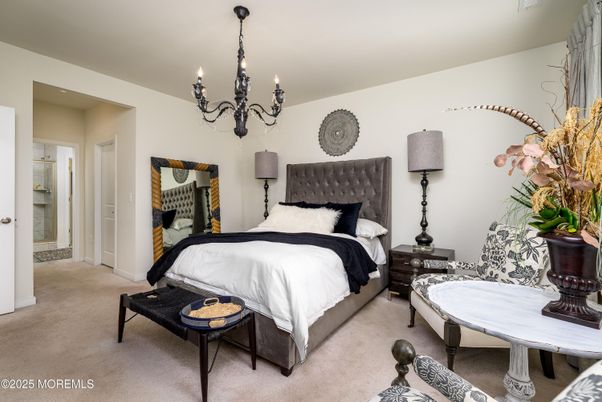 Bedroom, Chandelier, Interior