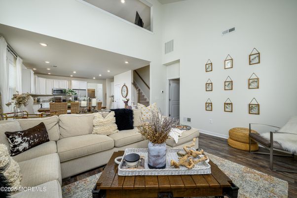 Dining room, Interior, Kitchen, Living room, Recessed Lighting, Wood Texture Flooring