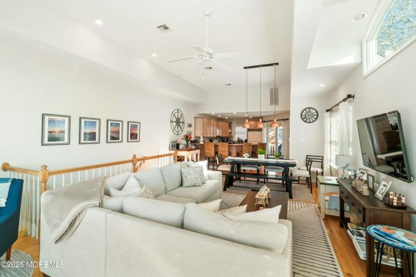 Dining room, Interior, Kitchen, Living room, Pendant Lights, Recessed Lighting, Wood Texture Flooring