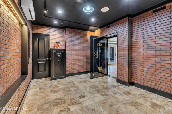 Elevator, Interior, Recessed Lighting, Stone Walls