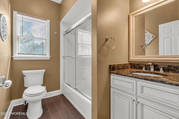 Bathroom, Glass Shower, Interior, Wood Texture Flooring