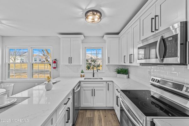 Interior, Kitchen, Stainless Steel Appliances, Wood Texture Flooring