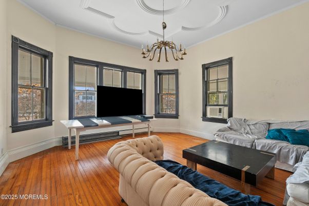 Chandelier, Interior, Living room, Wood Texture Flooring