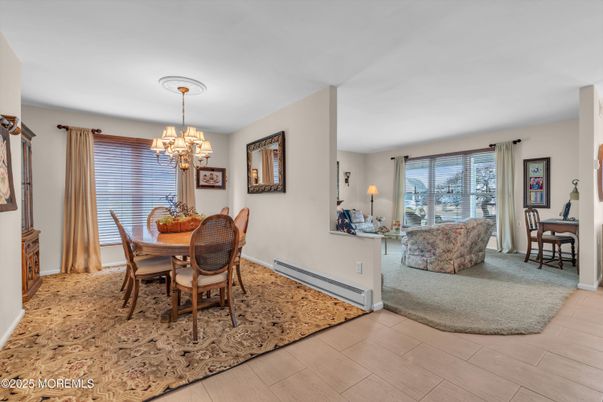Chandelier, Dining room, Interior, Wood Texture Flooring