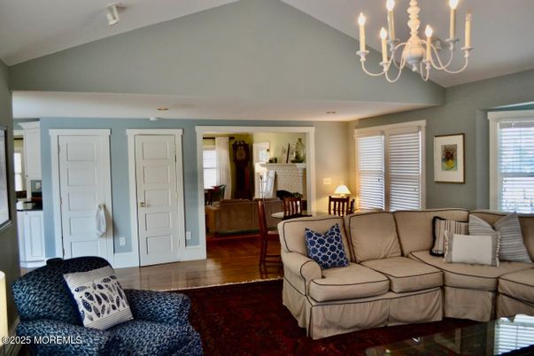 Chandelier, Interior, Living room, Wood Texture Flooring