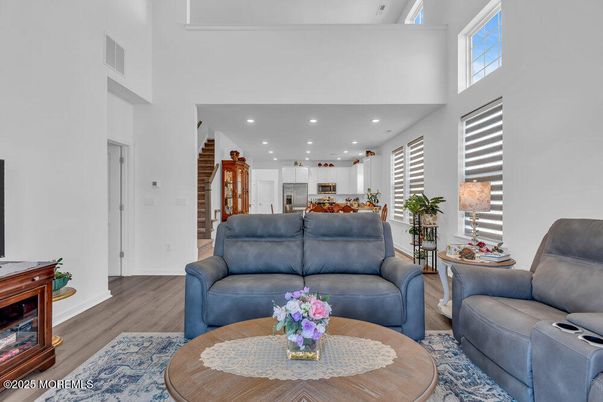 Interior, Kitchen, Living room, Recessed Lighting, Wood Texture Flooring