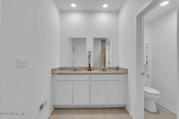 Bathroom, Interior, Recessed Lighting, Wood Texture Flooring