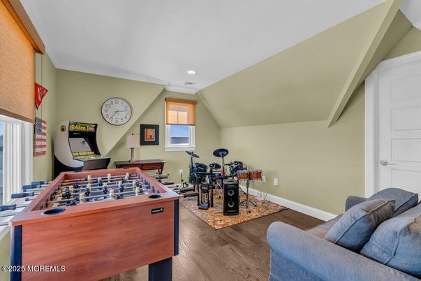 Game Room, Interior, Recessed Lighting, Wood Texture Flooring