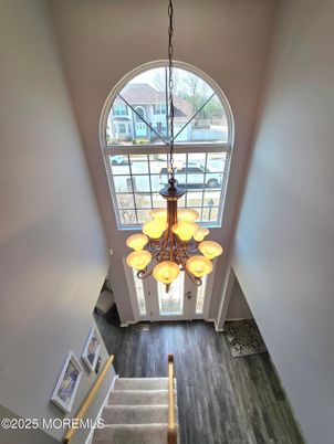 Chandelier, Interior, Wood Texture Flooring