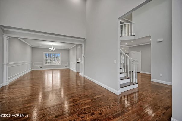 Chandelier, Interior, Recessed Lighting, Wood Texture Flooring