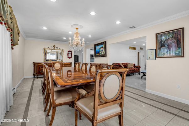 Chandelier, Dining room, Interior, Recessed Lighting