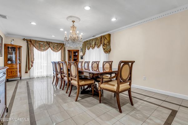 Chandelier, Dining room, Interior, Recessed Lighting