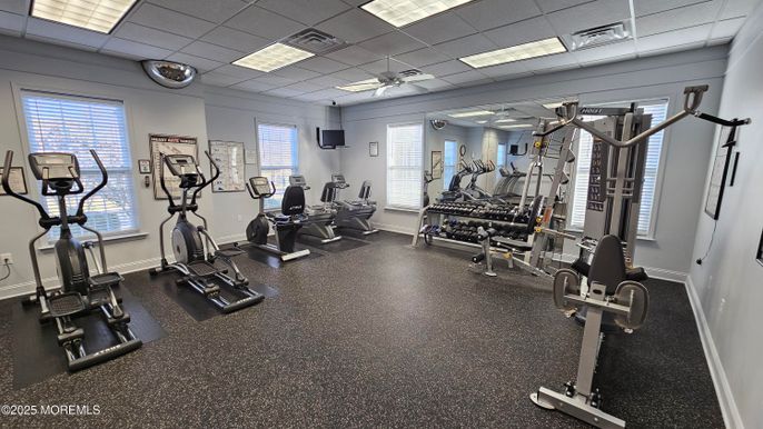 Fitness Equipment, Gym, Interior, Recessed Lighting