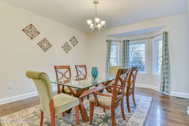 Chandelier, Dining room, Interior, Wood Texture Flooring