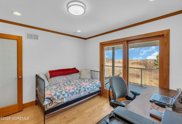 Bedroom, Home Office, Interior, Recessed Lighting, Wood Texture Flooring
