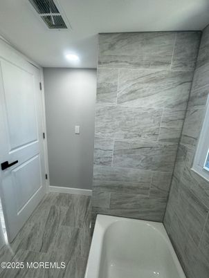 Bathroom, Interior, Marble Walls, Recessed Lighting