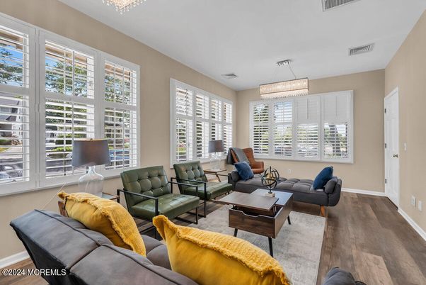 Chandelier, Interior, Living room, Wood Texture Flooring