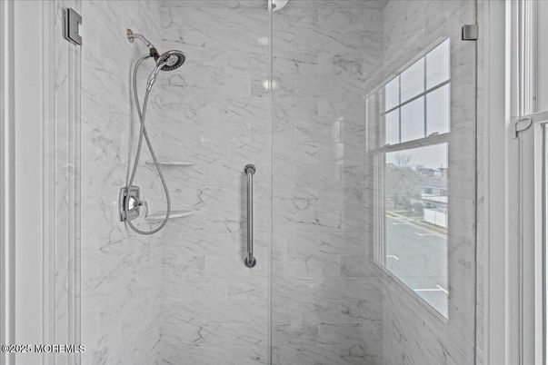 Bathroom, Glass Shower, Interior, Marble Walls