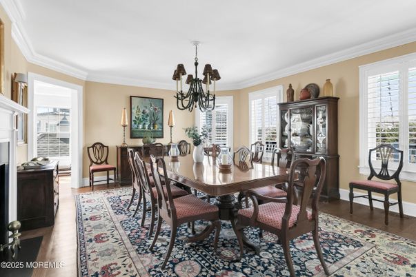 Chandelier, Dining room, Interior, Wood Texture Flooring