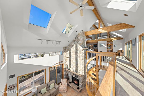 Fireplace, Interior, Wooden Beams