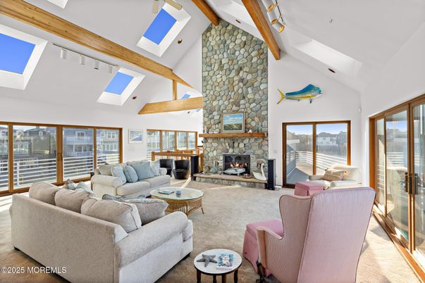 Fireplace, Interior, Living room, Stone Walls, Wooden Beams