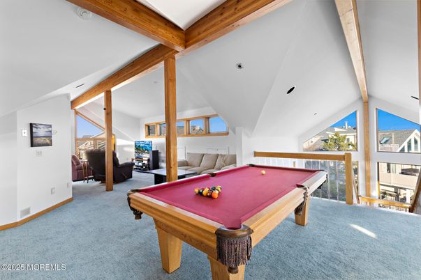 Billiard Table, Game Room, Interior, Wooden Beams