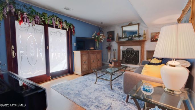 Fireplace, Interior, Living room, Wood Texture Flooring
