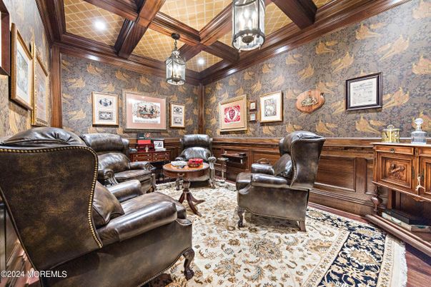 Interior, Living room, Recessed Lighting, Wooden Beams