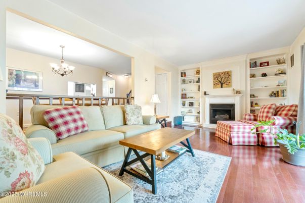 Chandelier, Dining room, Fireplace, Interior, Living room, Wood Texture Flooring