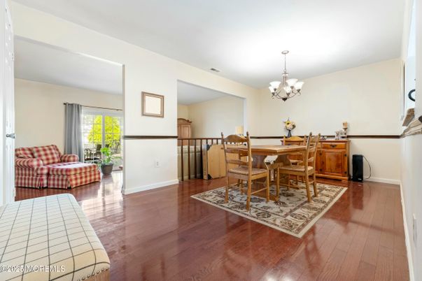 Chandelier, Dining room, Interior, Wood Texture Flooring