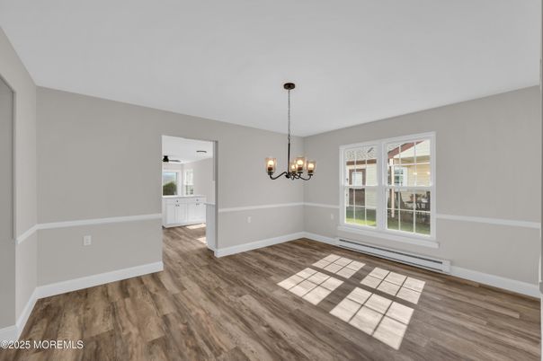 Chandelier, Empty room, Interior, Wood Texture Flooring