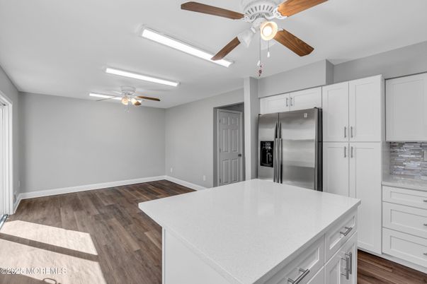 Interior, Kitchen, Stainless Steel Appliances, Wood Texture Flooring