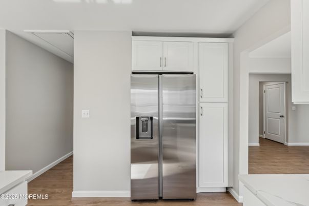 Interior, Kitchen, Stainless Steel Appliances, Wood Texture Flooring