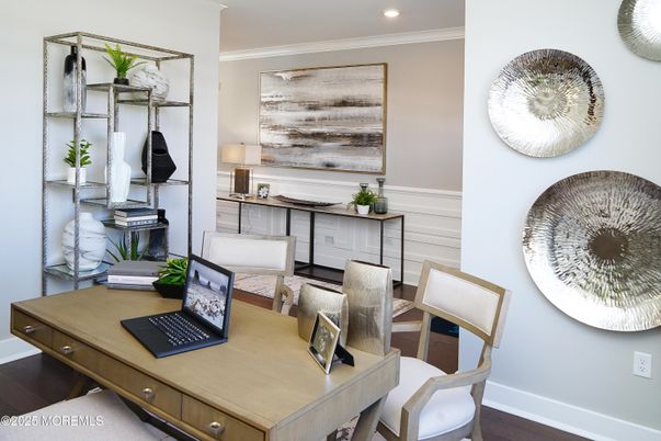 Home Office, Interior, Recessed Lighting, Wood Texture Flooring