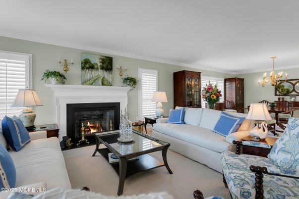 Chandelier, Dining room, Fireplace, Interior, Living room