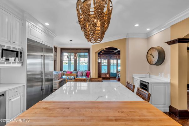 Chandelier, Interior, Kitchen, Pendant Lights, Recessed Lighting, Stainless Steel Appliances