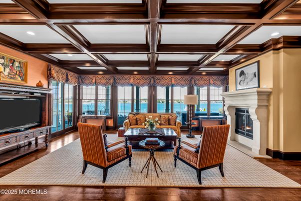 Fireplace, Interior, Living room, Recessed Lighting, Wooden Beams, Wood Texture Flooring