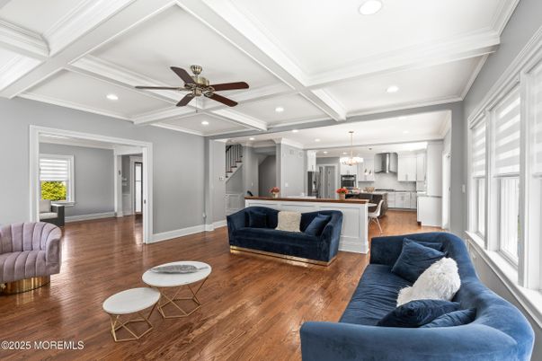 Interior, Kitchen, Living room, Pendant Lights, Recessed Lighting, Wood Texture Flooring