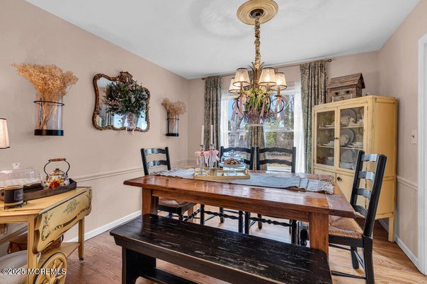 Chandelier, Dining room, Interior, Wood Texture Flooring