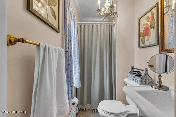 Bathroom, Chandelier, Interior