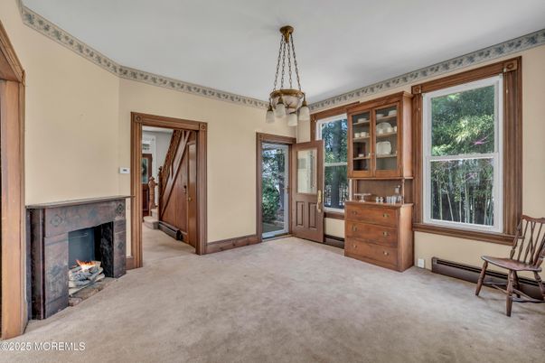 Empty room, Fireplace, Interior, Pendant Lights