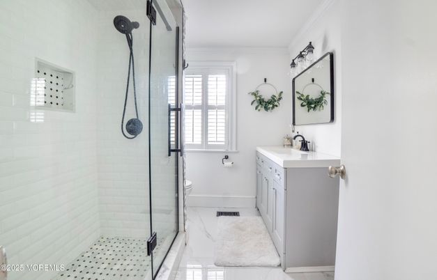 Bathroom, Glass Shower, Interior, Marble
