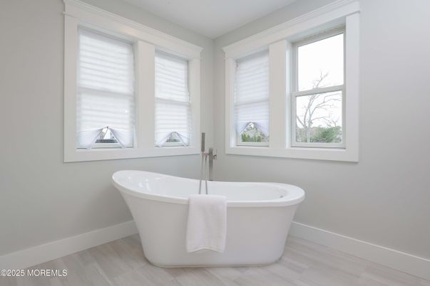 Bathroom, Free Standing Baths, Interior, Wood Texture Flooring
