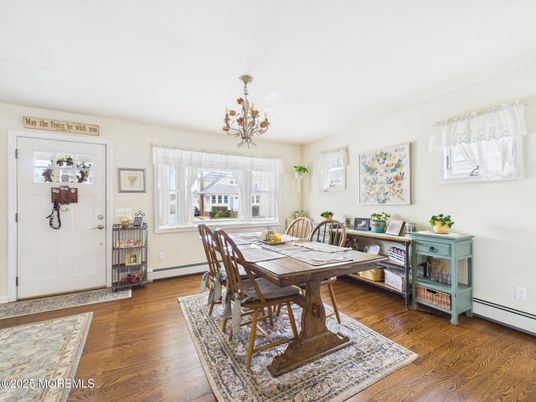 Chandelier, Dining room, Interior, Wood Texture Flooring