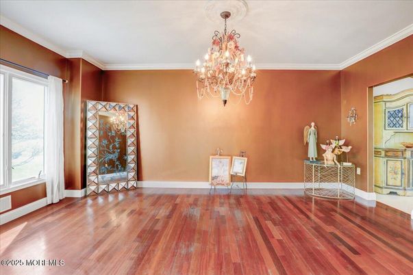 Chandelier, Empty room, Interior, Wood Texture Flooring