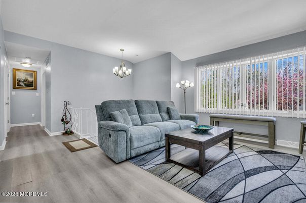 Chandelier, Interior, Living room, Wood Texture Flooring